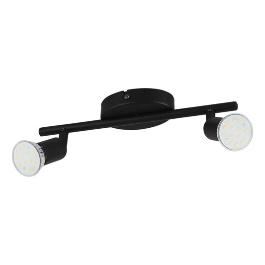 Eurolux Buzz 2-Light 3W GU10 LED Spotlight (Matte Black Finish) – S427B