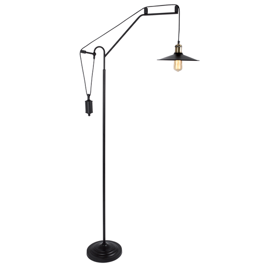 SL016 Bright Star MATT BLACK MATT BLK FLOOR LAMP ADJ CORD 1X60W ES 1700X760X260