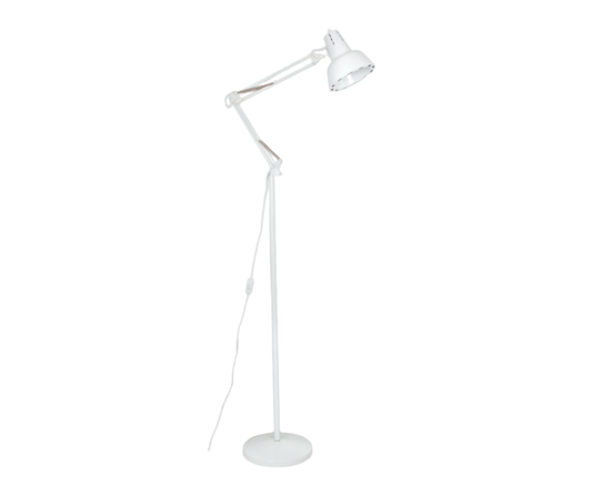 SL086 Bright Star WHITE METAL FLOOR LAMP MOVABLE ARMS 1X60W ES 1930MM