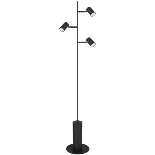 SL400 Bright Star BLACK METAL FLOOR LAMP 3 SPOTS 3XGU10 FOOT SWITCH 1550MM