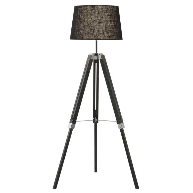 SL416 Bright Star BLACK WOOD & BLACK SHADE 1X60W ES (2 Boxes)