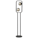 SL417 Bright Star BLACK METAL & SMOKE GLS FOOT SWITCH 2X60W SES