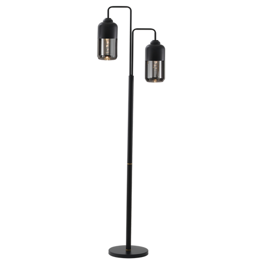 SL418 Bright Star BLACK METAL BLK SMOKE GLS FOOT SWITCH 2X40W ES