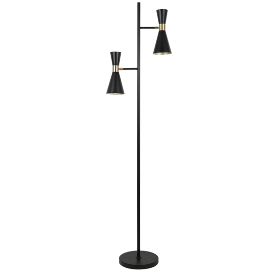 SL427 Bright Star BLACK BLK& GOLD STANDING FOOT SWITCH 2X40W ES 1600MM