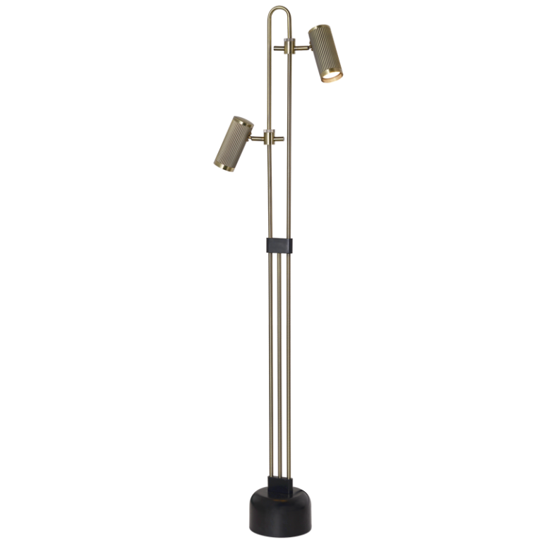 SL440 Bright Star BK/GD BLACK & GOLD STANDING LAMP 2XGU10 LED