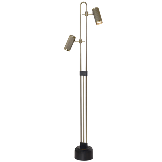 SL440 Bright Star BK/GD BLACK & GOLD STANDING LAMP 2XGU10 LED