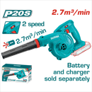 Total 20v P20s Lithium-ion Blower Solo 2.7m³/min Tabli20018