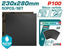 Total Waterproof Sandpaper P100 50Pcs Set 230Mmx280Mm Professional TAC010016