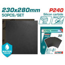 Total Waterproof Sandpaper P240 50Pcs Set 230Mmx280Mm Professional TAC024016