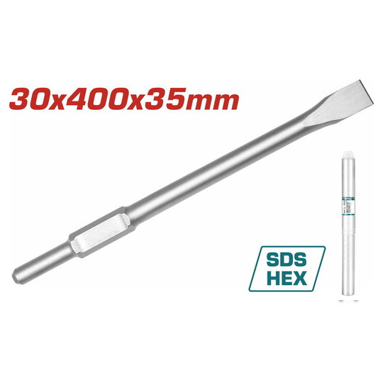 Total Sds Hex Chisel 30X400Mmx35Mm Flat Bit Professional TAC15333012