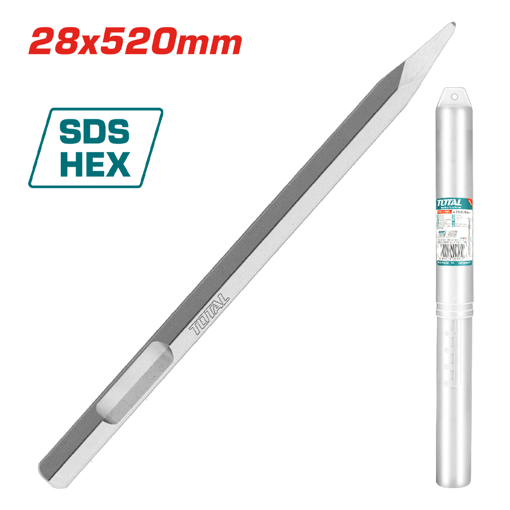 Total Sds Hex Chisel 28X520Mm Pointed Bit Professional TAC15342811
