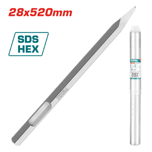 Total Sds Hex Chisel 28X520Mm Pointed Bit Professional TAC15342811
