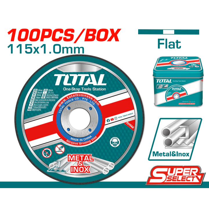 Total 100Pc 115Mm Abrasive Metal Cutting Disc Set In Tin Can Professional TAC210115100