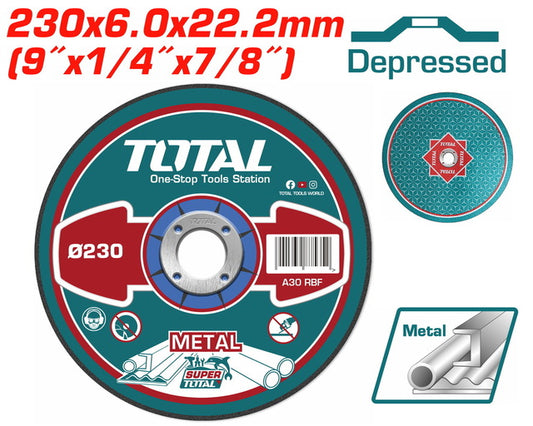 Total 230Mm Abrasive Metal Grinding Disc Each Professional TAC2232301