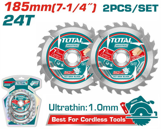 Total 185mm Ultra-thin Tct Saw Blade 2pc Set Tac2331853