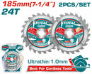 Total 185mm Ultra-thin Tct Saw Blade 2pc Set Tac2331853