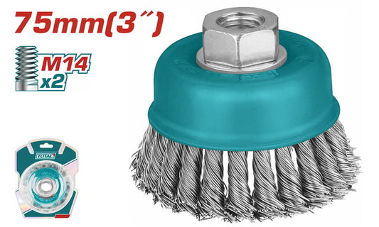 Total Wire Cup Brush 3"/75Mm Professional TAC32031