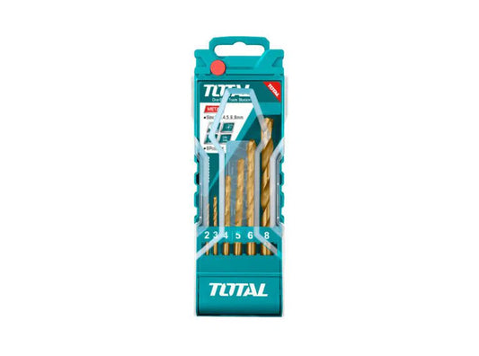 Total 6 Pcs Hss Twist Drill Bits Set 2-8Mm With Case Professional TACSD0065
