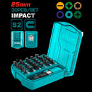 Total 30 Pcs 25Mm Impact Screwdriver Bits Set With Case Professional TACSD18306