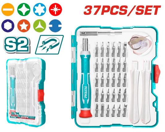 Total 37 Pcs Precision Screwdriver Bits Set With Case Professional TACSD30376