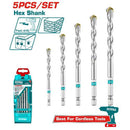 Total 5 Pcs Masonry Drill Bits Set 4-10Mm Professional TACSD6055