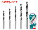 Total 5 Pcs Wood Drill Bits Set 3-8Mm Professional TACSD7055