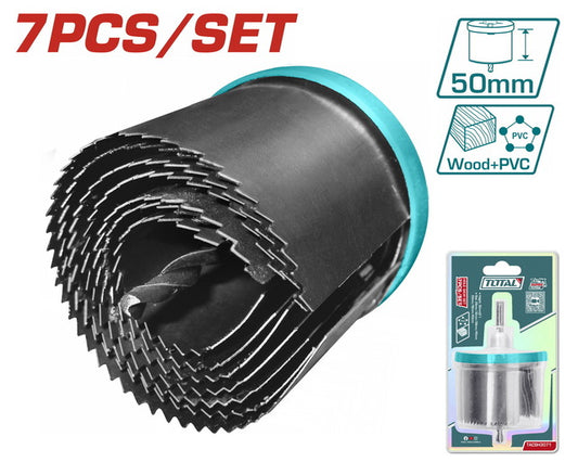 Total Hole Saw Set 7Pc 26-63Mm Professional TACSH3071