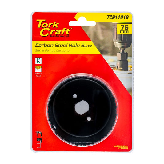 Tork Craft 76mm Carbon Steel Hole Saw (19mm Cutting Depth) – TC911019