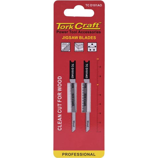 Tork Craft 2-Piece Precise Splinter-Free U-Shank Jigsaw Blade Set for Wood & PVC (20 TPI) – TC D101AO-2