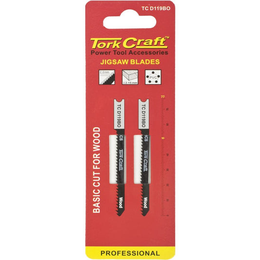 Tork Craft 2-Piece Narrow Curve-Cut U-Shank Jigsaw Blade Set for Wood (12 TPI) – TC D119B0-2