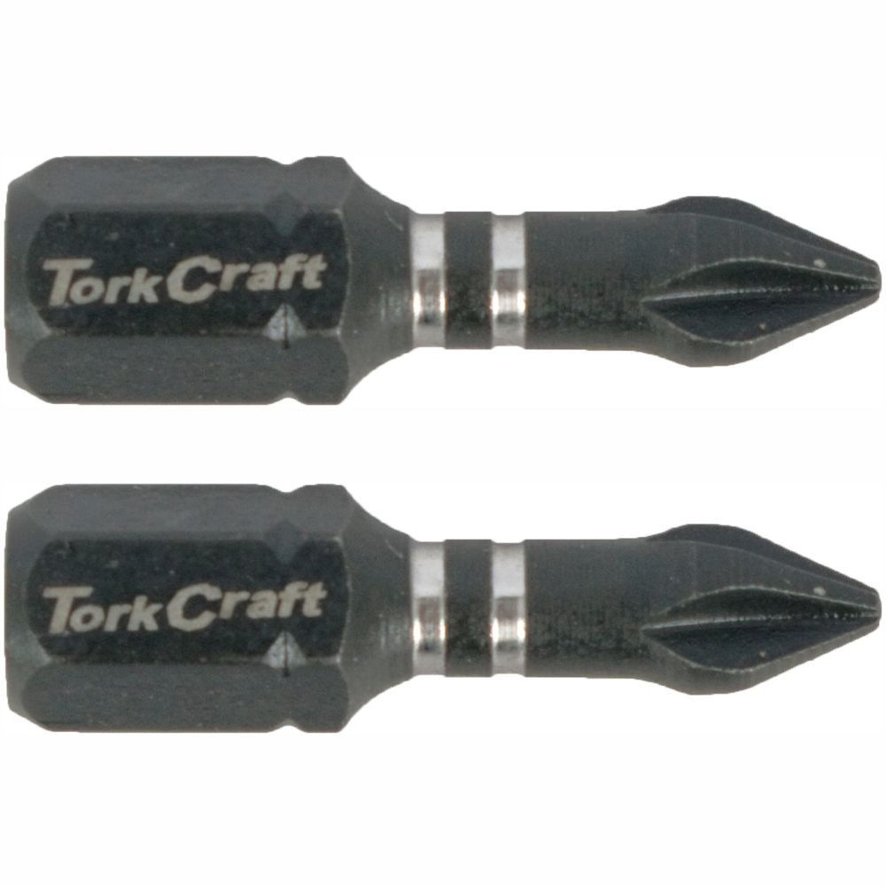 Tork Craft PH1 x 25mm S2 Steel Impact Screwdriver Insert Bits (2-Pack) – TCIPH0125C