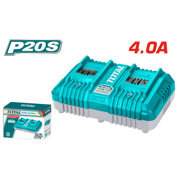 Total 20v P20s 4.0ah 2-port Lithium-ion Battery Charger Tcli2034