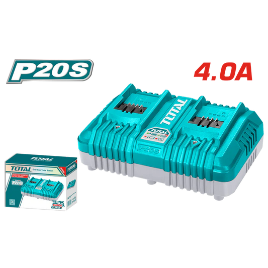 Total 20v P20s 4.0ah 2-port Lithium-ion Battery Charger Tcli2034