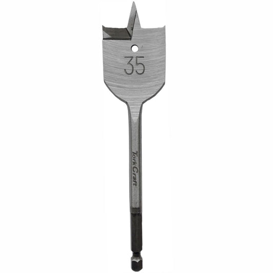 Tork Craft Pro Series 35mm Spade Drill Bit with Quick-Change Hex Shank – TCSB035