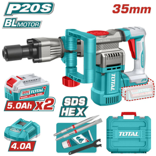Total 20v P20s Cordless Demolition Breaker Kit 3200bpm Tdbli203582