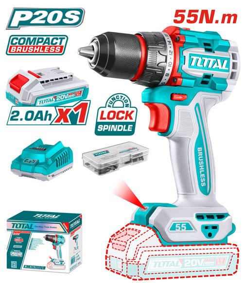 Total 20v 55n.m Cordless Impact Drill Solo Tdli205582