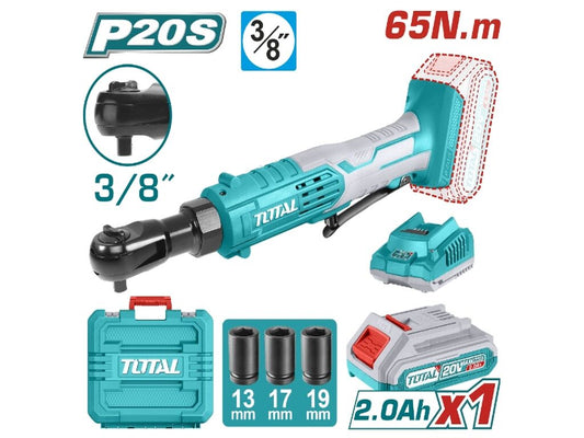 Total 20v P20s Cordless 65n.m Drive Ratchet Solo Tdrli2060151
