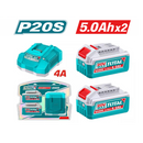 Total 20v P20s 4.0ah X2pcs Lithium-ion Battery And 4.0ah Charger Kit Tfbcpk2013