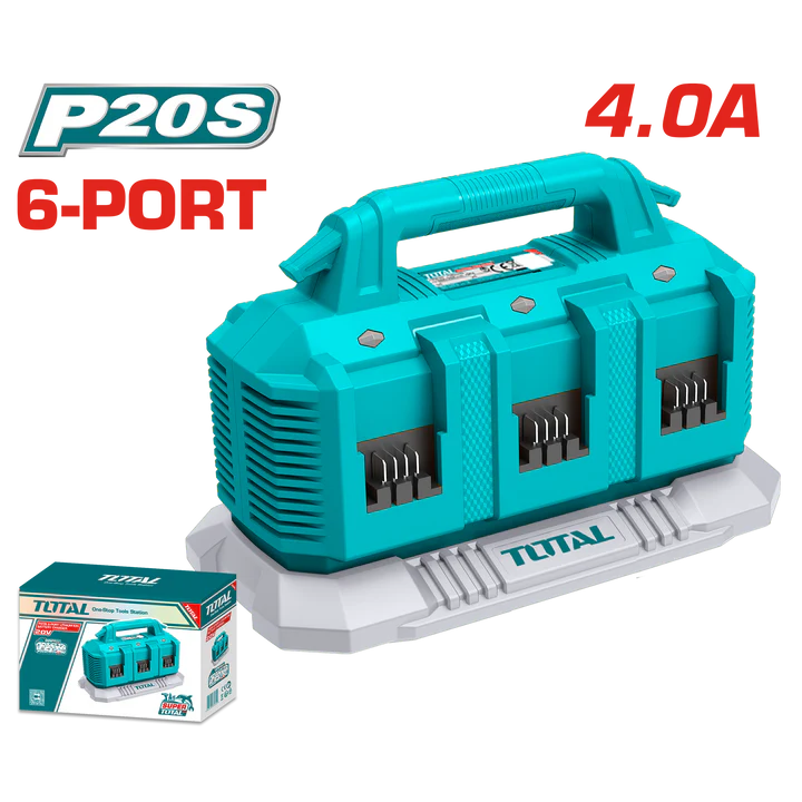 Total 20v P20s 8.0ah 6-port Battery Sequential Charger Tfcli2064