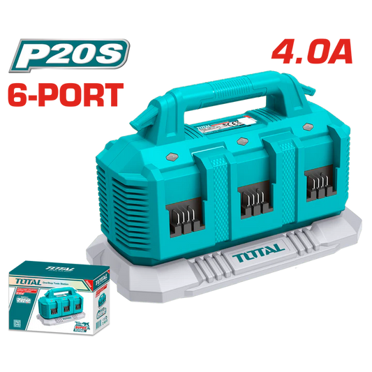 Total 20v P20s 8.0ah 6-port Battery Sequential Charger Tfcli2064