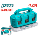 Total 20v P20s 8.0ah 6-port Battery Sequential Charger Tfcli2064