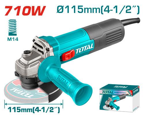 Total 220v Angle Grinder 710w "baby Grinder" 115mm Tg10711576