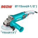 Total 220v Angle Grinder 960w "baby Grinder" 115mm Tg10911576