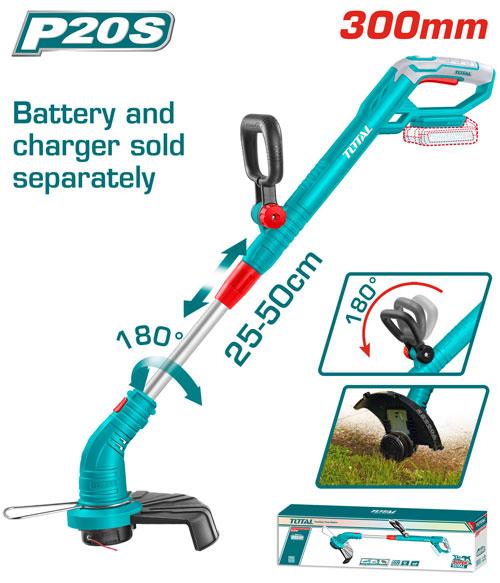 Total 20v P20s Cordless Grass Trimmer Solo Garden Tool Tgtli20018