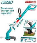 Total 20v P20s Cordless Grass Trimmer Solo Garden Tool Tgtli20018