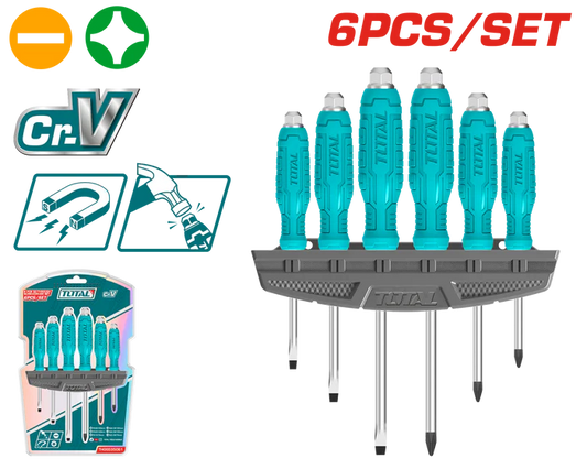 Total 6 Pcs Go-through Screwdriver Set Thgss35061