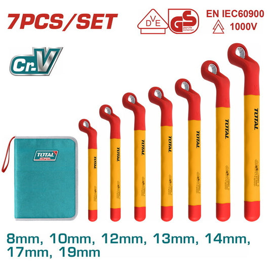 Total 7Pcs 1000V Insulated Ring Wrench Set Professional THKISPA0702