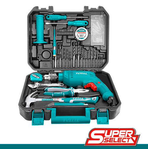 Total 115pcs 220v Impact Drill With Hand Tools Kit With Case Thkthp1152