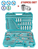 Total 216 Pcs Socket/Spanner And Ratchet'S Combination Tools Set Professional THKTHP22166