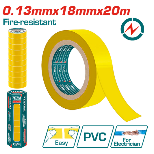 Total Pvc Insulation Tape 20M Yellow Professional THPET1011